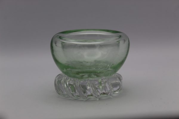 Celery Green Jewelry Bowl W Textured Foot